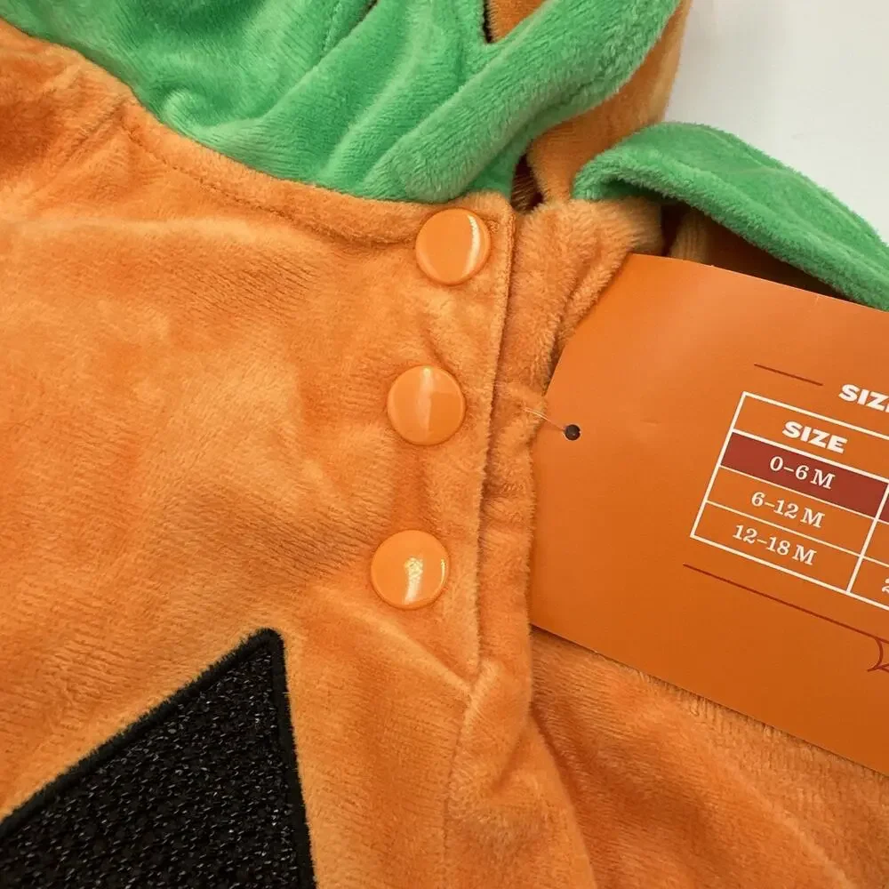Hyde & Eek Soft Pullover Pumpkin Halloween Costume Hood Infant Baby‎ 0-6 Months